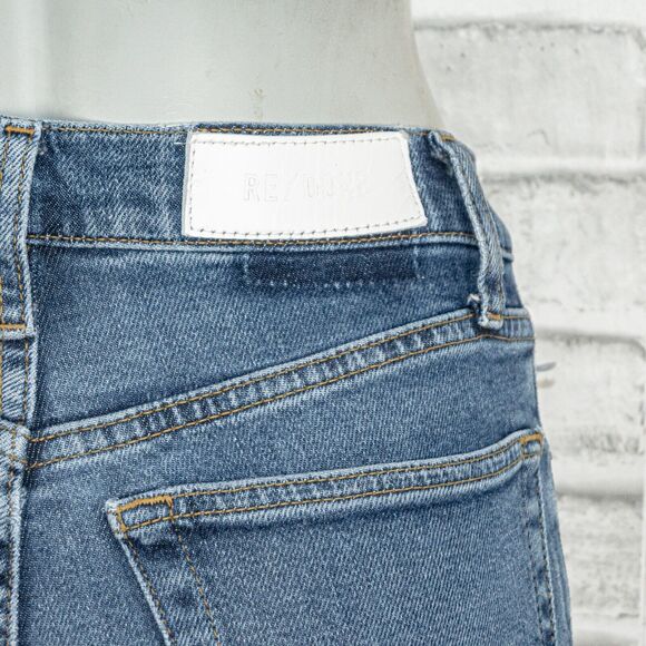 Re/Done size 24 90s High-Rise Ankle Crop Denim Jeans Blue wash - Picture 13 of 13